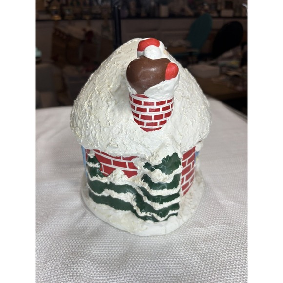 🎅Vintage Ceramic Santa Christmas House Snowman- canister 1984 - Picture 1 of 12